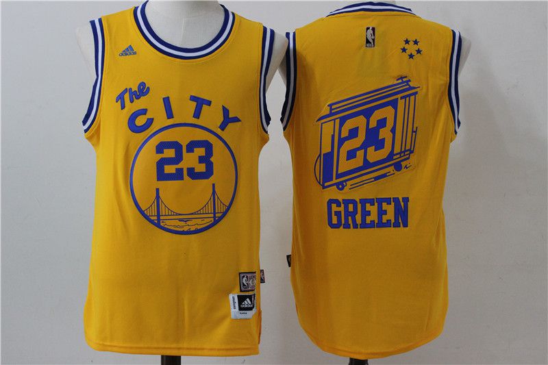Men Golden State Warriors #23 Draymond Green Yellow City NBA Jerseys